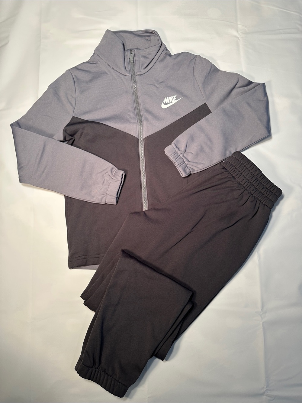 Nike Kids Two-Tone Gray and Charcoal Track Jacket & Joggers